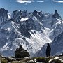 The Grandes Jorasses, Dent du Geant and Aiguille du Grepon from near Lac Blanc