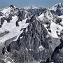 A view of nothing but peaks and glaciers, looking east from the Aiguille du Midi