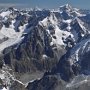 The complete eastern panorama from the Aiguille du Midi, looking into the Talefre Glacier
