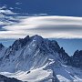 Beautiful lenticular clouds above the Aiguille Verte