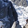 The Cosmiques Arete gets very busy at this point, every good day