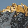 The last of the evening light on the Chamonix Aiguilles