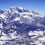 A February view across Cortina d'Ampezzo to the Tofana mountains.