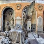 The vast Cimiterio di Certosa, just west of Bologna, was one of the most spectacular places we visited. Begun in about 1800, it is one of the world's "Top 5" cemeteries for funerary art.