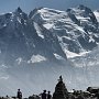 Mont Blanc and the Chamonix Aiguilles from near Lac Cornu 