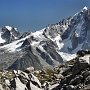 From left, the Aiguille du Chardonnet, Aiguille d'Argentiere and Aiguille Verte from the Col du Brevent