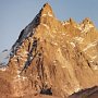 Sunset on the Chamonix Aiguilles, as seen from the town itself
