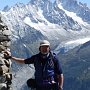 The photographer. Aiguille du Chardonnet and Aiguille d'Argentiere behind