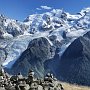 Mont Blanc as seen from high above Les Houches
