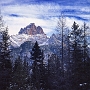 Winter view of the Croda Rossa, seen from near the Faloria Hut.