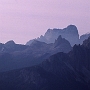 The Innerkoffler Owers and other summits, seen at dawn from the Pomedes Hut.