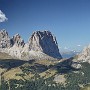 A view of the Sassolungo or Langkoffel, with the Sella Pass.